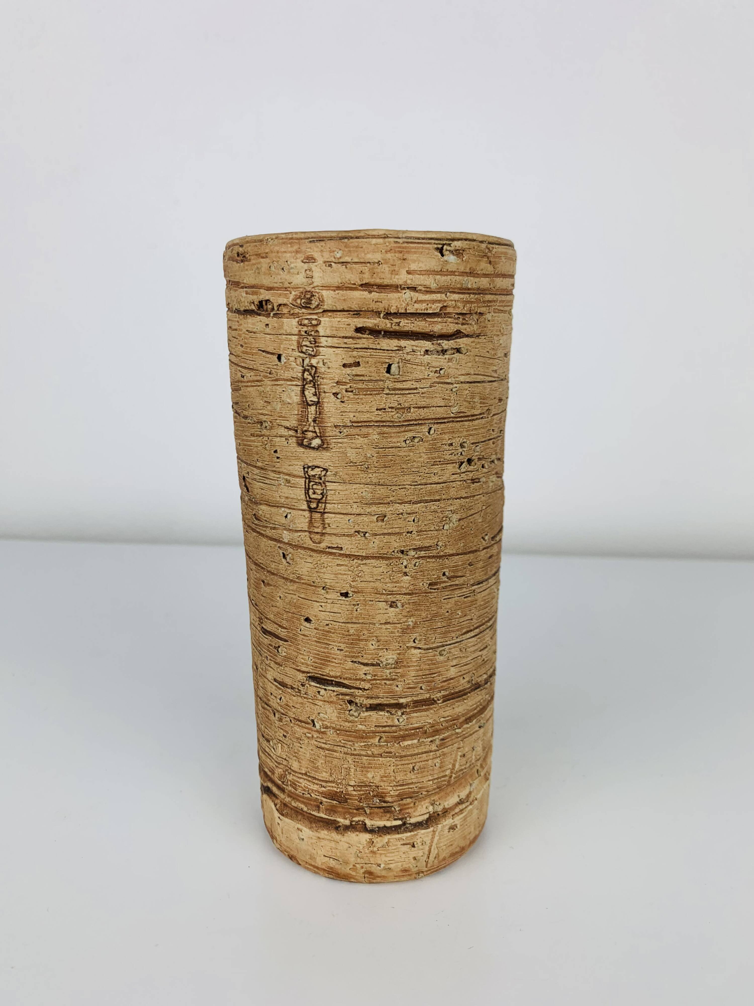 Vintage stoneware roller vase