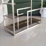 Metal and smoked glass console 1970