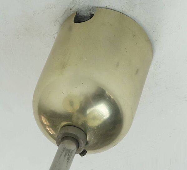 Plafond art déco avec 3 abat-jour en verre années 1930 années 40 verre et métal design avant-gardiste des années 30