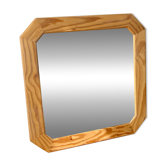 Miroir octogonal en bois clair et nervuré