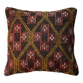 Vintage turkish Kilim Cushion Cover , 45 x 45 cm