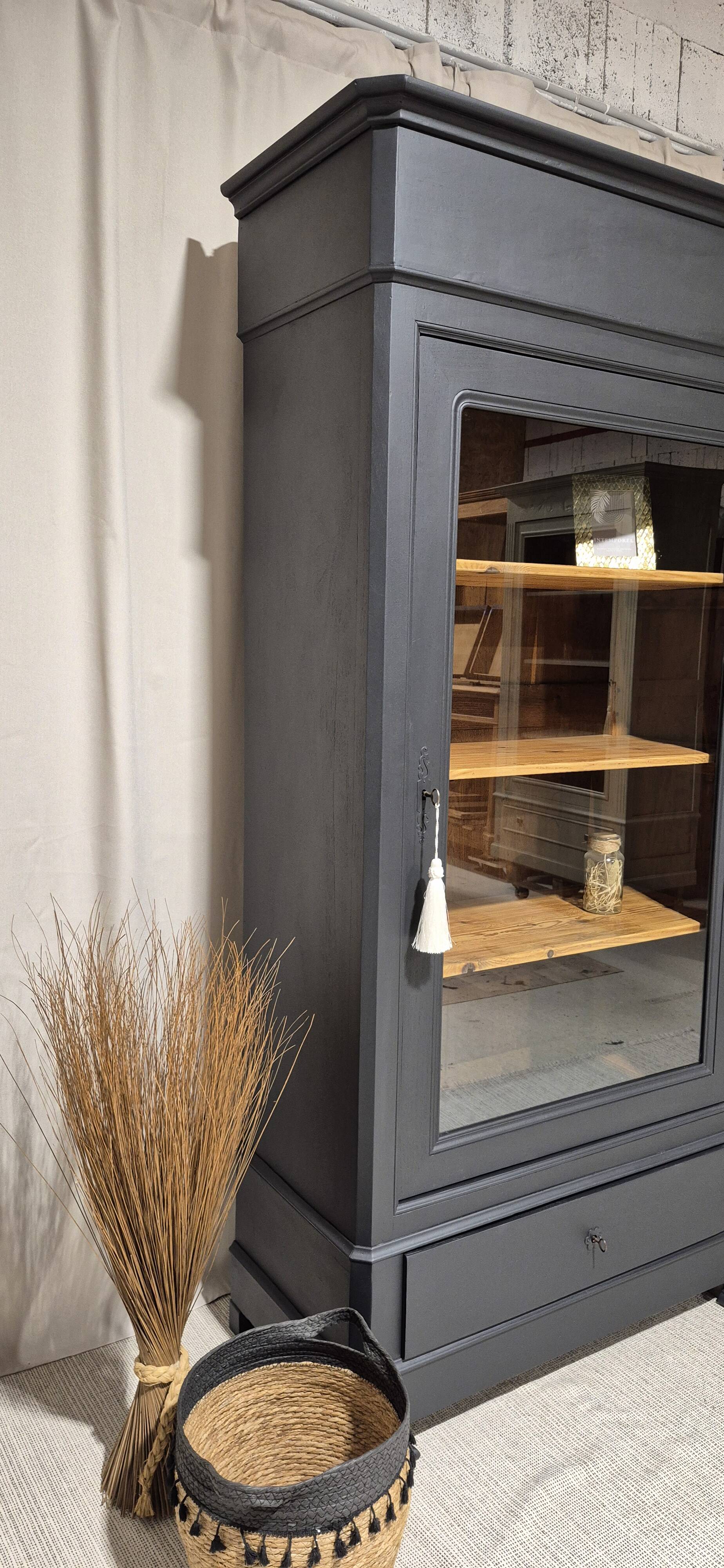 Louis Philippe glass display cabinet