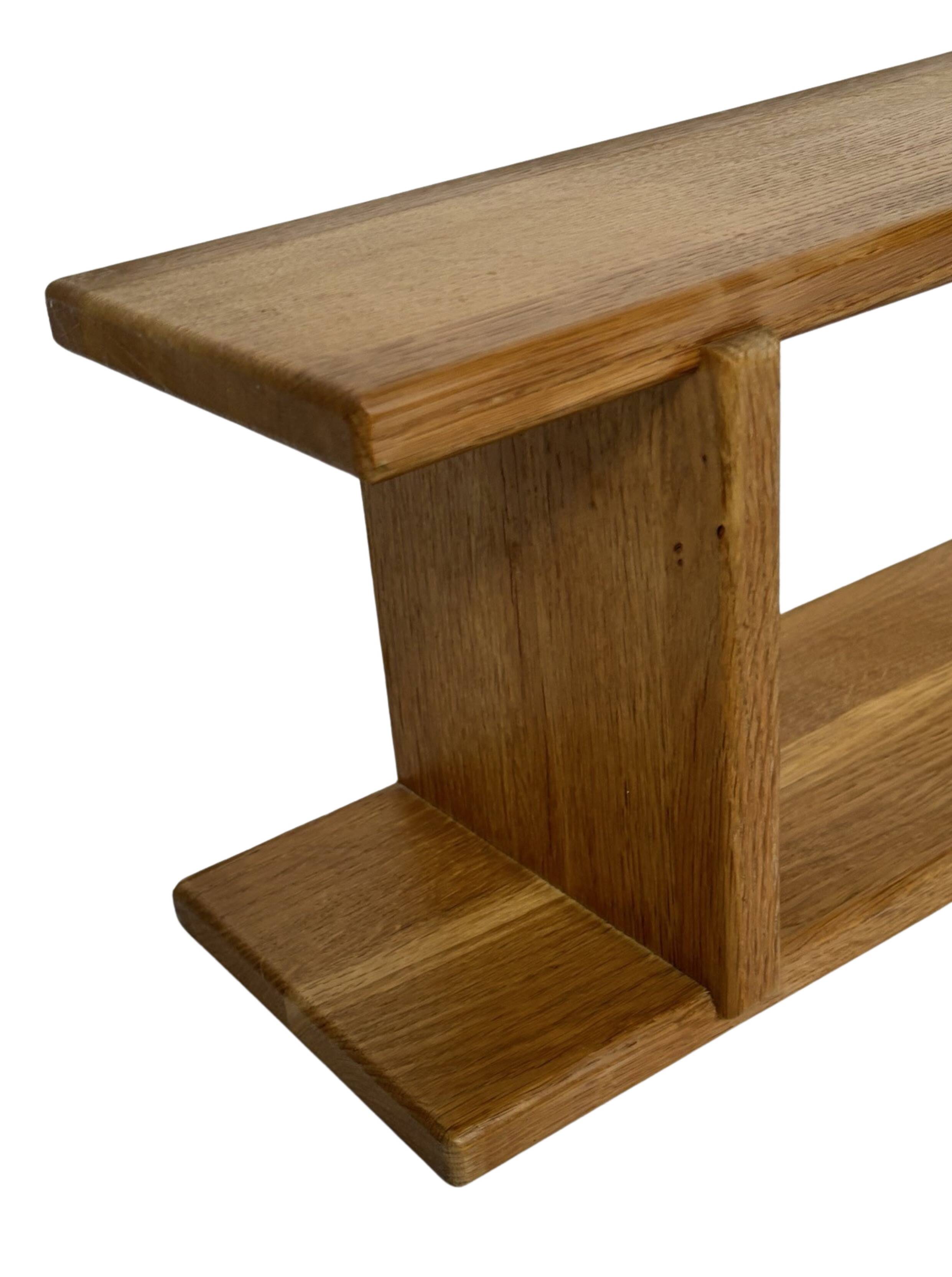 Vintage oak wall / book shelf 1970s wood minimalist design