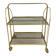 Mid-century modern folding bar cart in brass and ribbed acrylic glass, 1970s