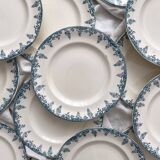 12 ironstone dinner plates “Florence” Longwy