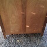 Chest of drawers of the 50s in blond oak compass feet