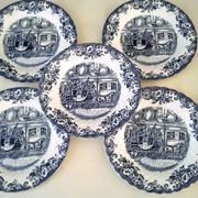 5 Assiettes à dessert en porcelaine Anglaise Johnson Bross