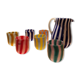 6 glasses and a Murano carafe