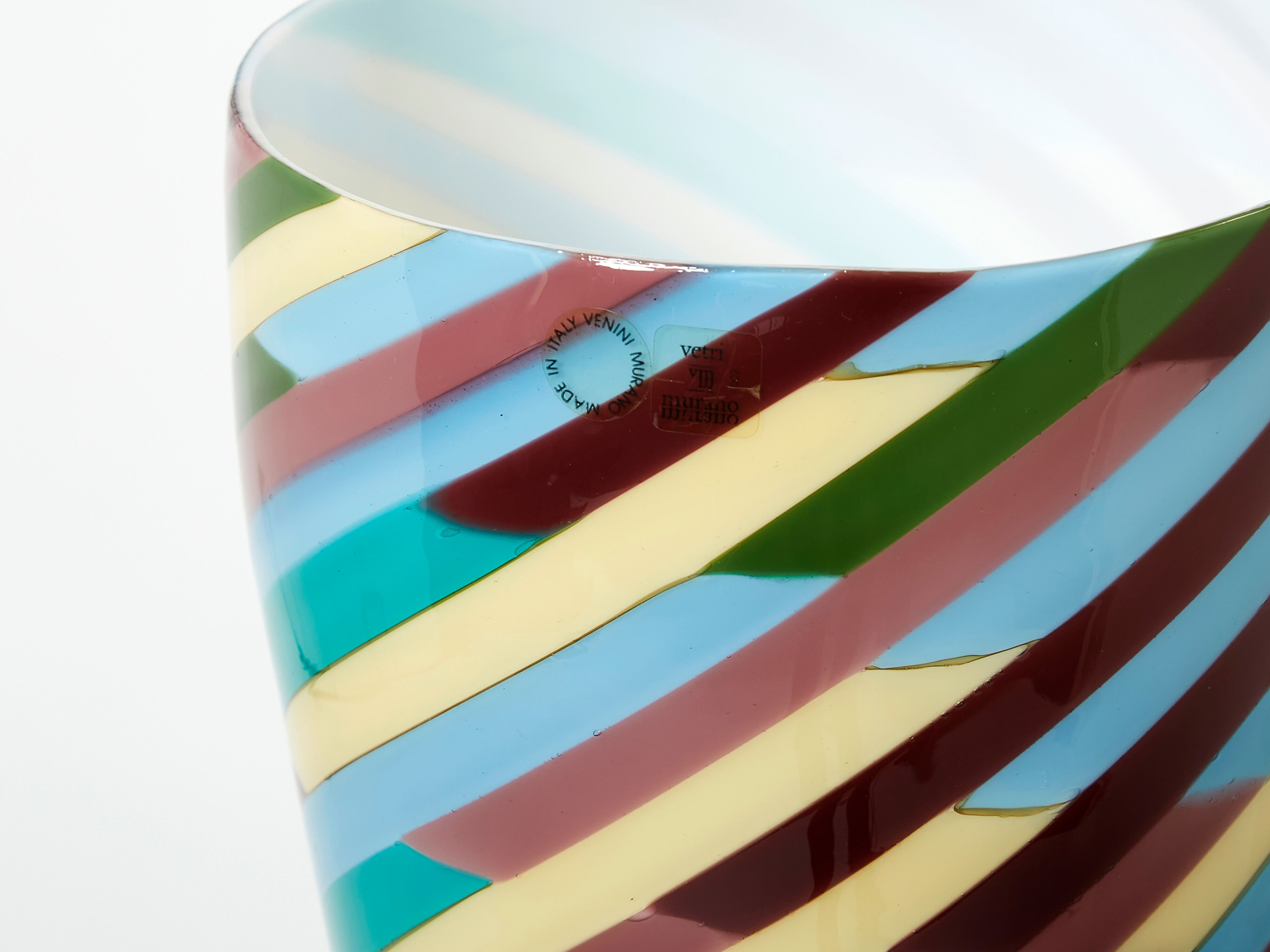 Laura de Santillana for Venini large vase blown glass Klee 1984