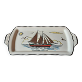 Longwy Voiles d'or rectangular dish