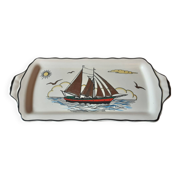 Plat rectangulaire Longwy Voiles d'or