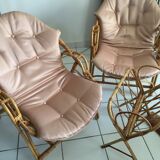 Pair of rattan armchairs