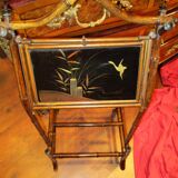 Worker rare, 19th in bamboo and Japan lacquer panels