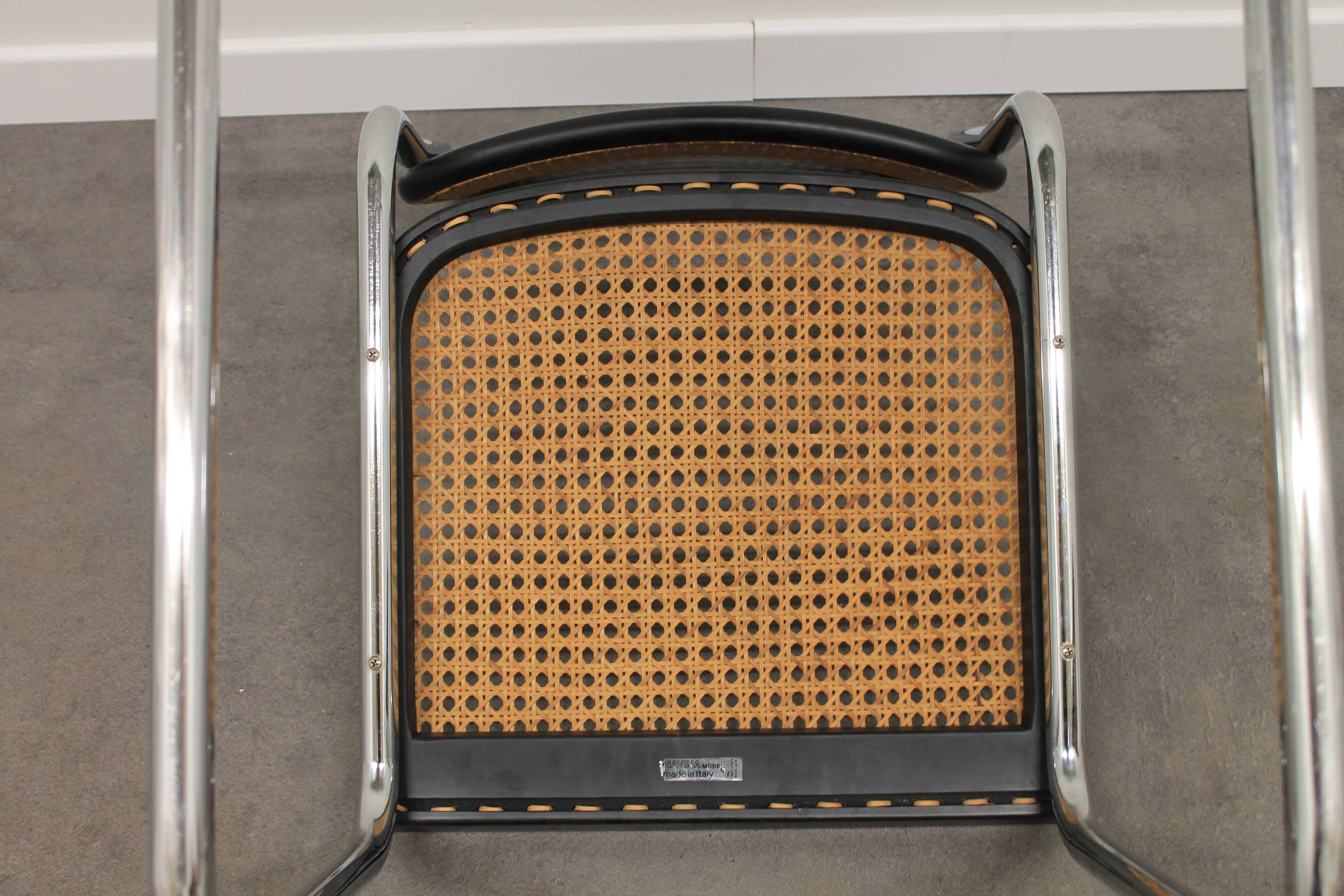 Pair of chairs B32 Cesca, by Marcel Breuer edition Gavina