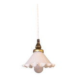 Tulip lamp in opaline and brass