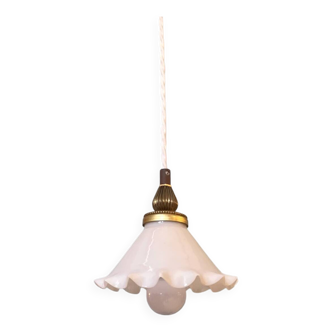 Baladeuse tulipe en opaline et laiton