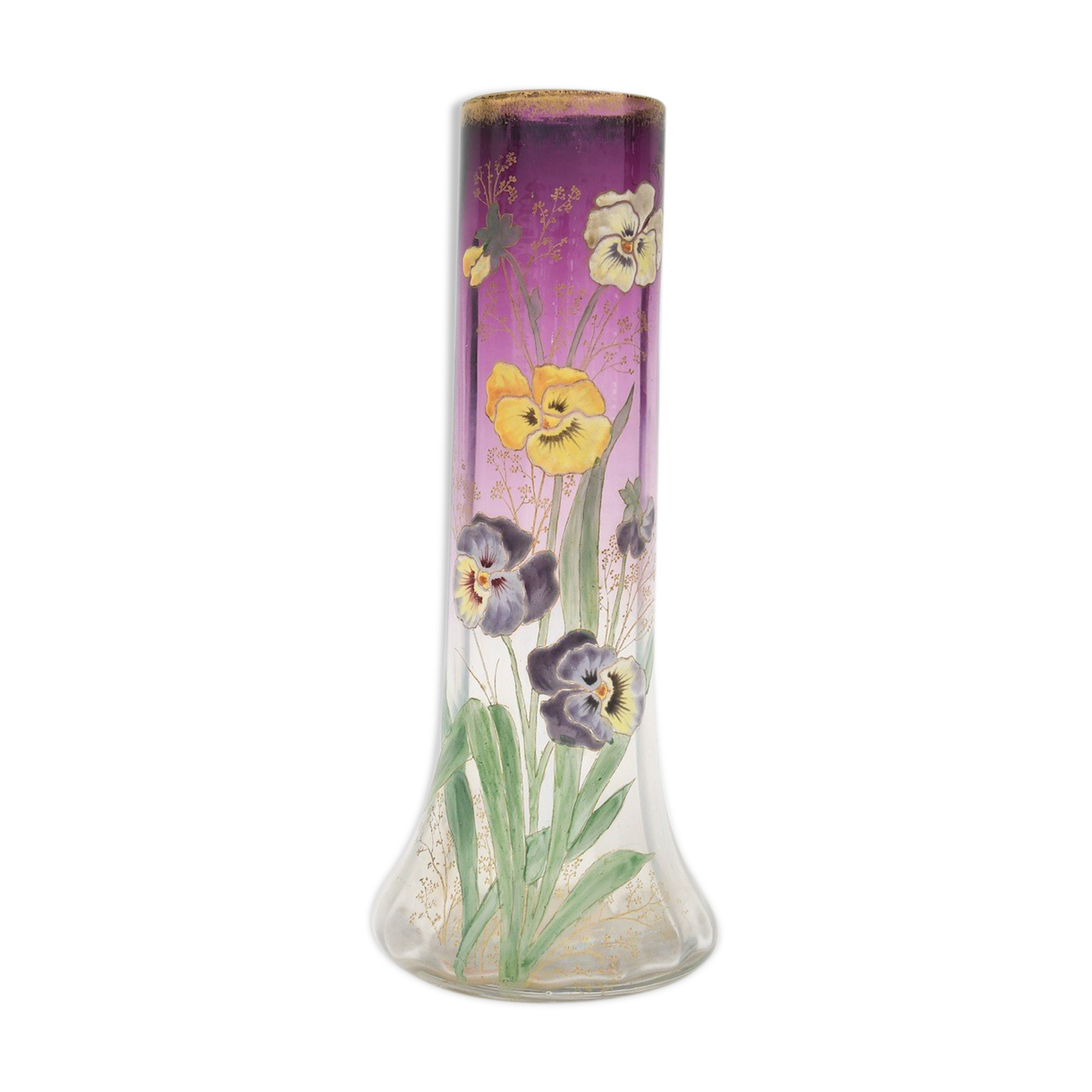 Enamel glass vase