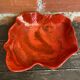 Vintage Red Ceramic Decorative Coupe Plate #D849