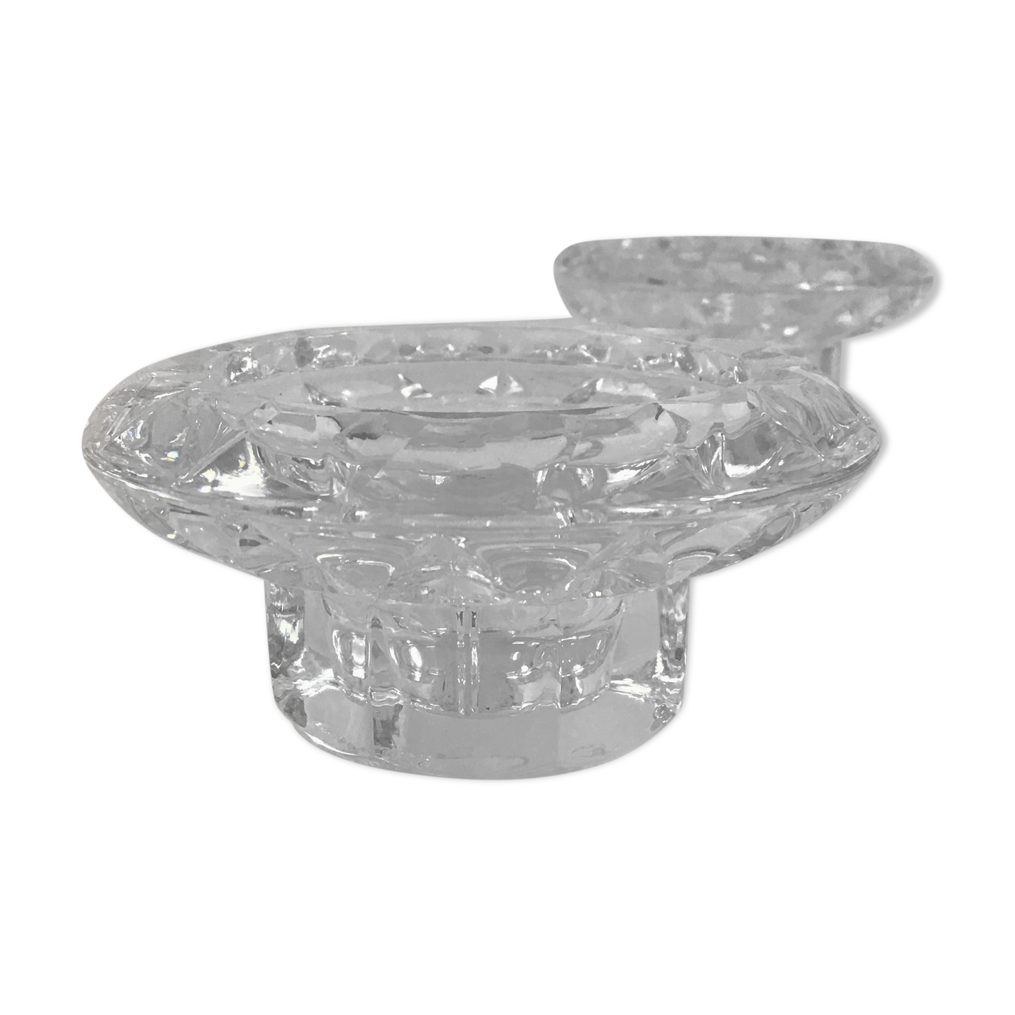 Porte-bougie en verre brun et travertin - Accessoire déco