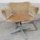 Fauteuil de bureau vintage velours moutarde