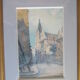 WATERCOLOR 1930 signed VICTOR MAUNIER : PARIS rue des Prêtres Saint Séverin Latin Quarter, 75, frame