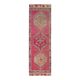 Vintage Turkish Hand-Knotted Wool Cotton Pink Runner Rug 95x309