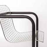 Pair of Vintage Metal Armchairs – Chrome Wire Mesh – Italy 1980s