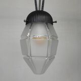 Art Deco pendant lamp with hexagonal glass shade, 1930s