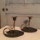 Pair of Art Nouveau-style "water lily" candlesticks