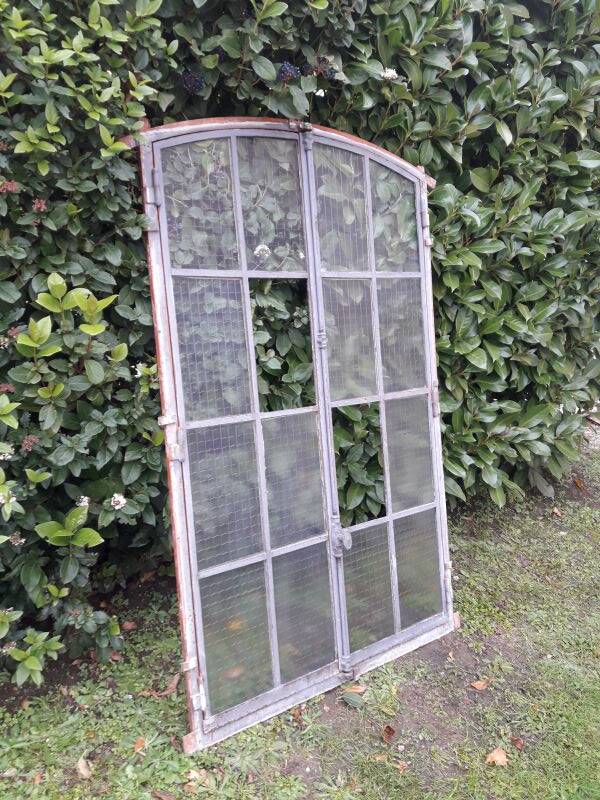 Window L107xH174 industrial curved metal glass roof frame reinforced glass