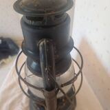 Old ALG storm lamp. Height 34 cm. Broken glass.