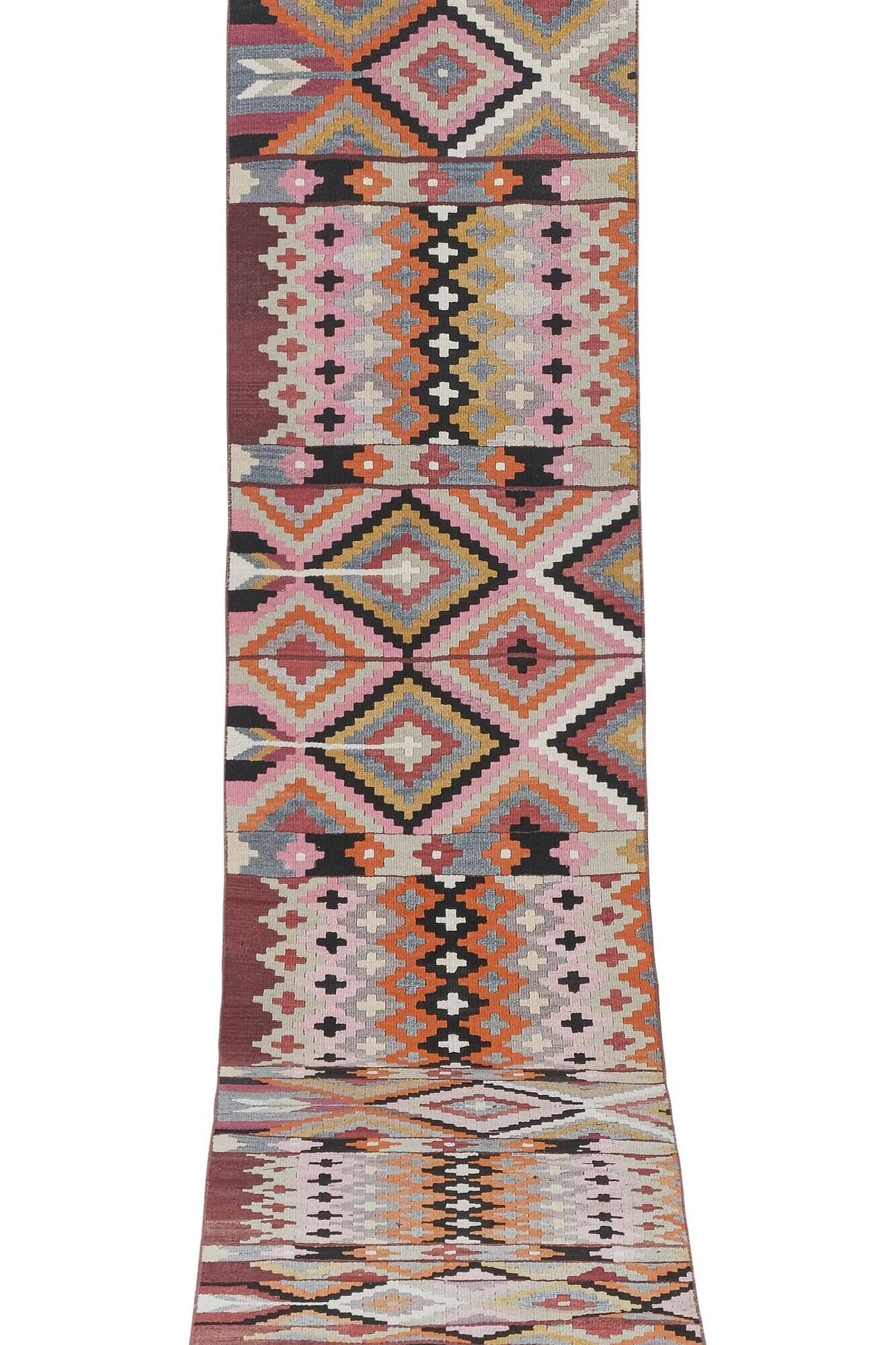 Vintage Turkish hallway rug 79x447 cm