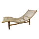 Woven teak sun lounger/ deck chair