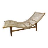 Woven teak sun lounger/ deck chair