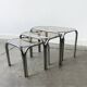 1970s Mid-Century modern tubular chrome and smoked glass nesting tables