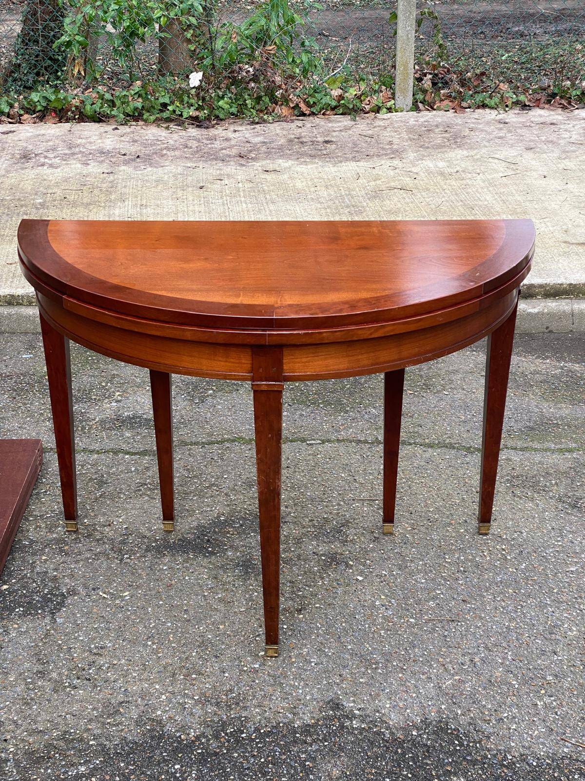 19th-century wooden extendable console table with 3 extensions.