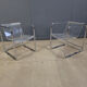 Pair of plexiglass and tubular chrome armchairs, 1970s