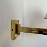 Pair of vintage adjustable wall lights, solid brass, Sweden 1970