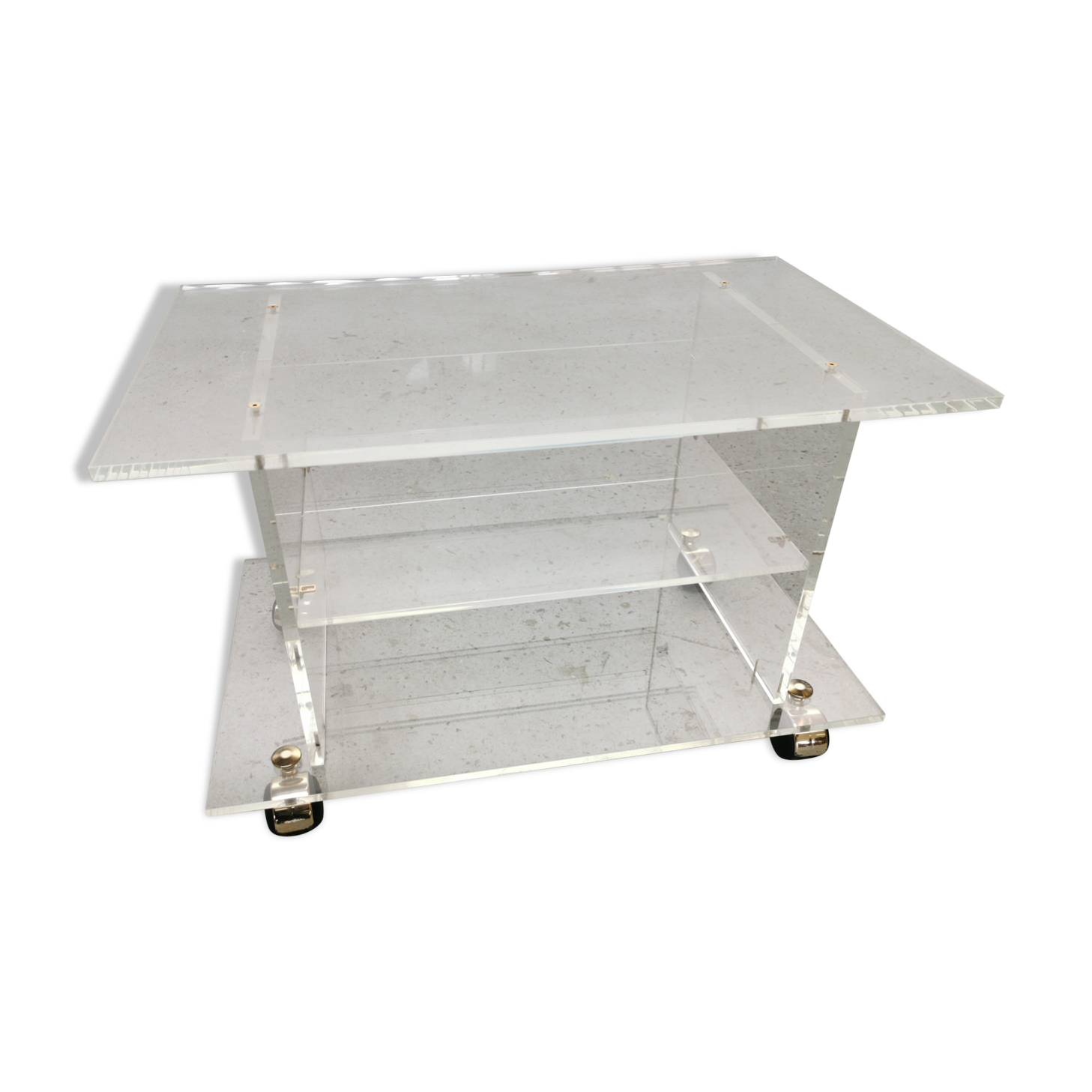 Vintage TV furniture David Lange plexiglass