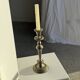 Grand bougeoir en métal argenté ancien pâtiné H29 D10,5