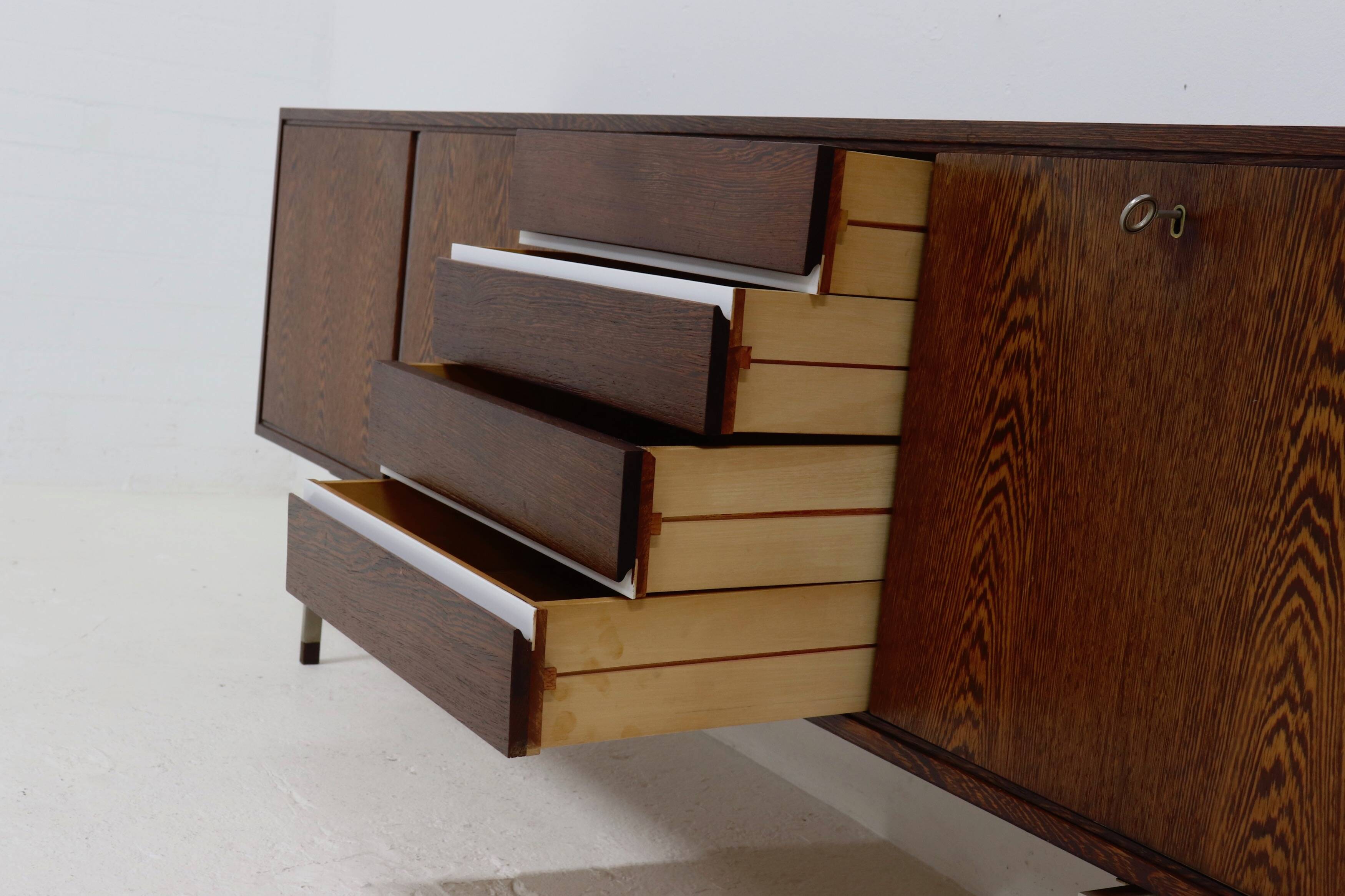 Dutch Minimalist Wenge Wooden Sideboard by Tijsseling 1970s