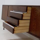 Dutch Minimalist Wenge Wooden Sideboard by Tijsseling 1970s