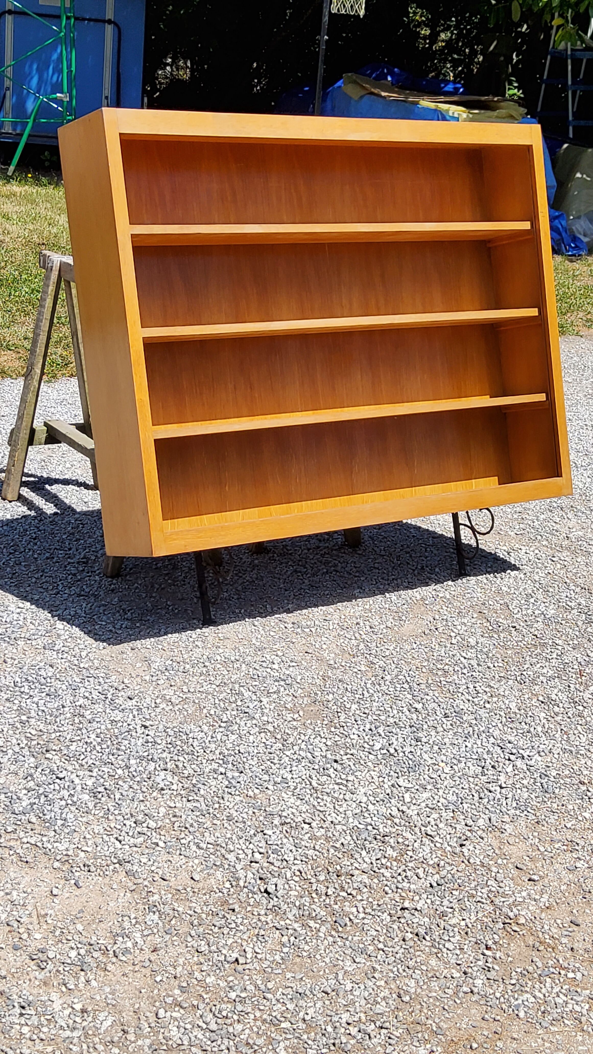 Wall shelf from the 50s in solid blond oak