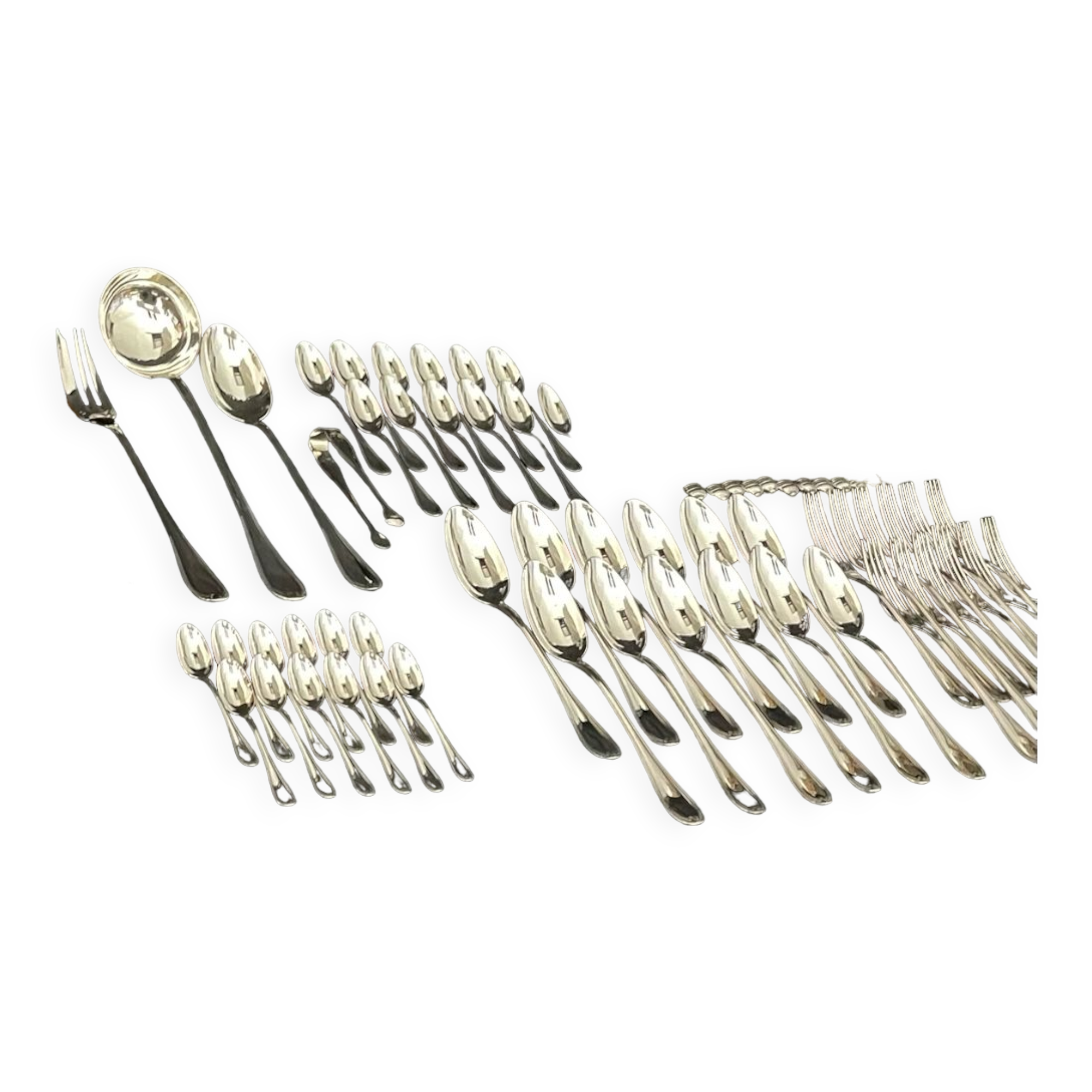 Christofle malmaison housekeeper with silversmith 65 pieces condition close to new