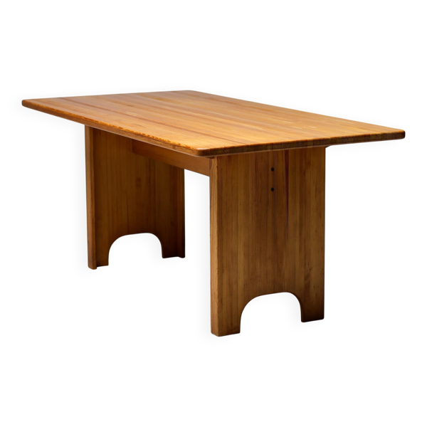 Table de salle à manger en pin par Yngve Ekström pour Swedese, Suède, années 1960