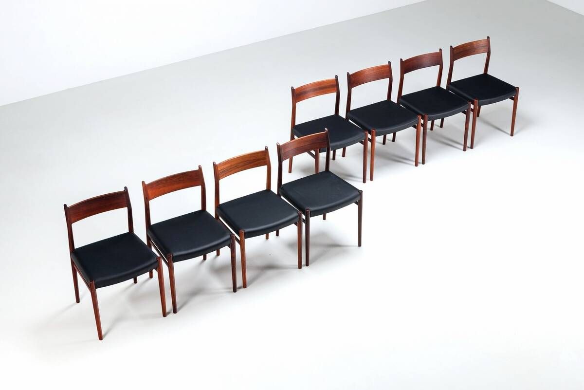 Arne Vodder model 418 dining chairs in rosewood Sibast Mobler Denmark 1960