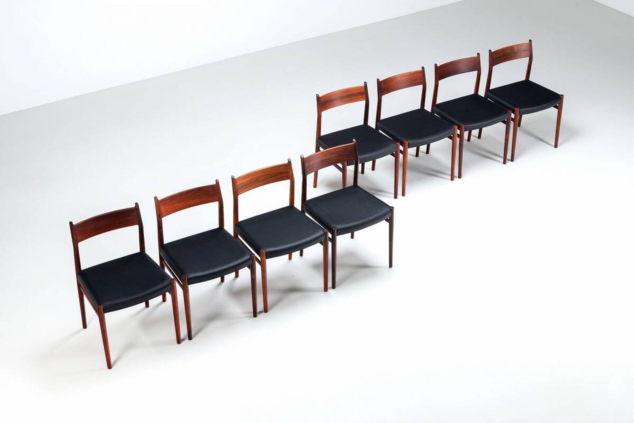 Arne Vodder model 418 dining chairs in rosewood Sibast Mobler Denmark 1960