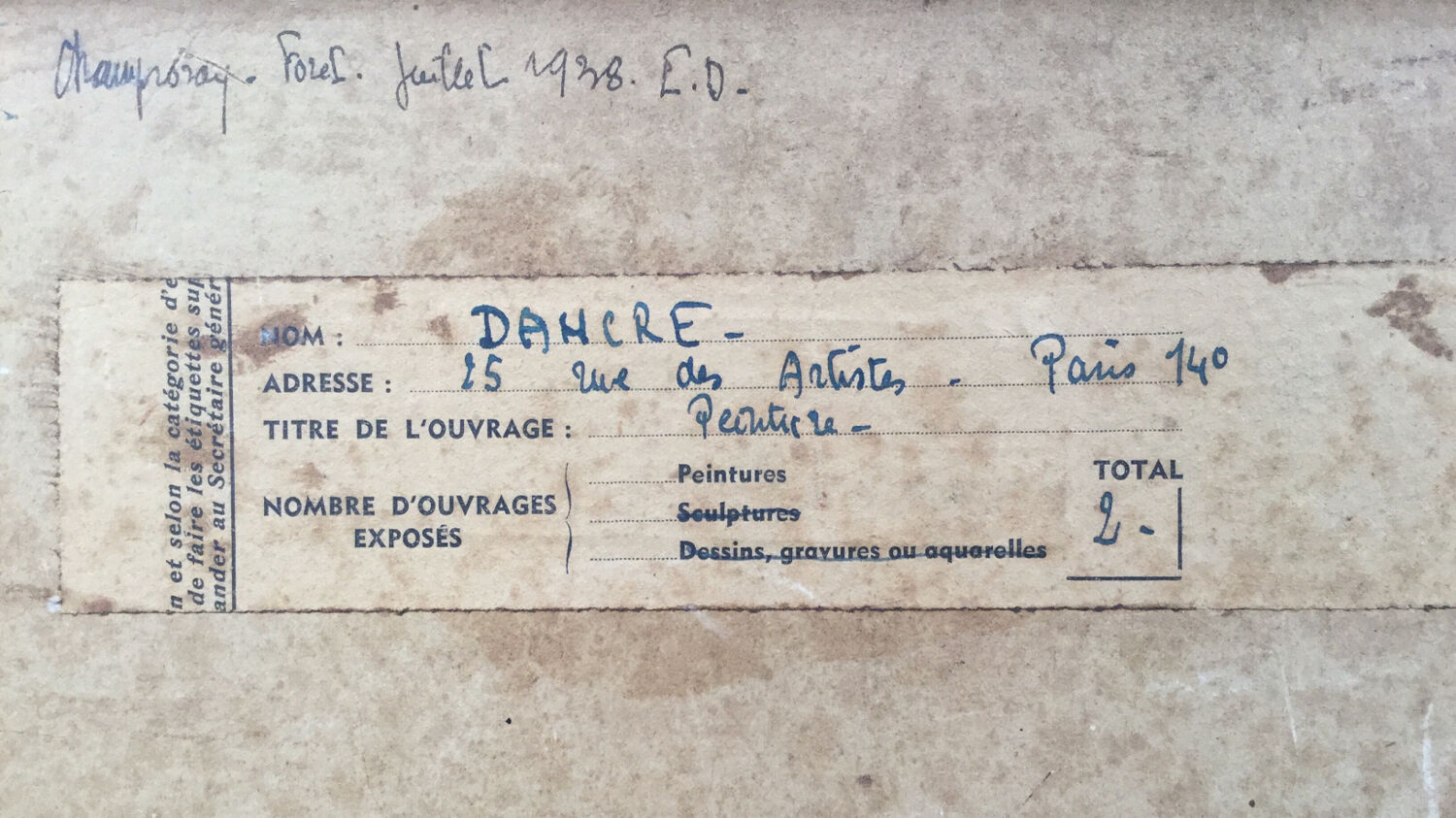 Eminent dancre 1901-1977. champrosay-forest, 1938. oil on panel.