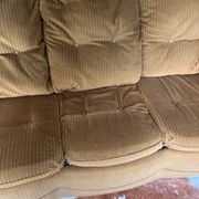Velvet 3-seater sofa bed