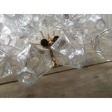 Une paire de 2 appliques murales « poliedri » en verre de Murano avec un or de SimoEng